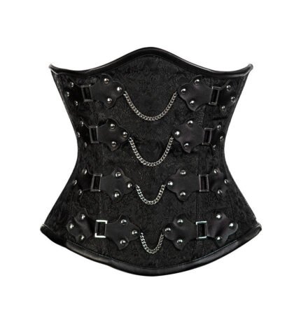 Leather Underbust Brocade Corset