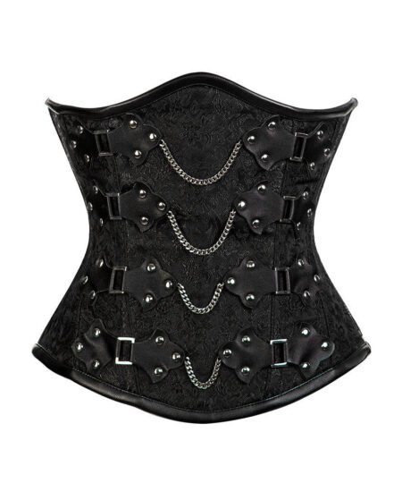 Leather Underbust Brocade Corset
