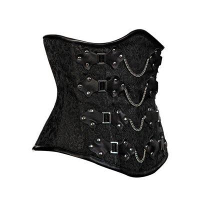 Leather Underbust Brocade Corset