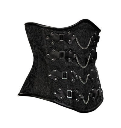Leather Underbust Brocade Corset