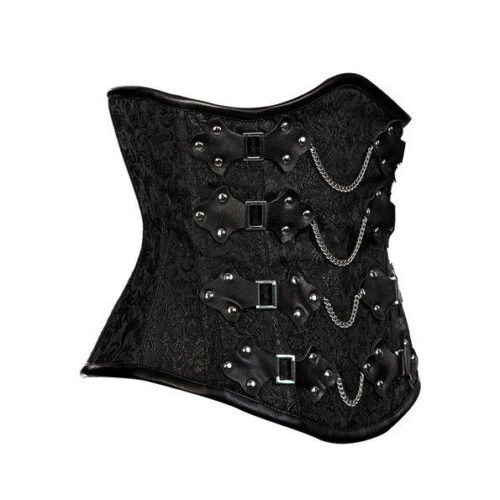 Leather Underbust Brocade Corset