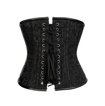 Leather Underbust Brocade Corset
