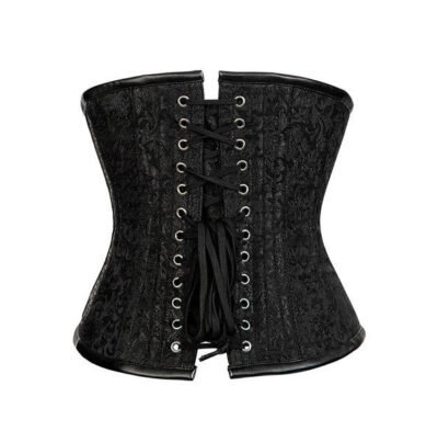 Leather Underbust Brocade Corset