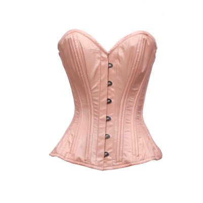 Pink Overbust Waist Trainer Satin Corset