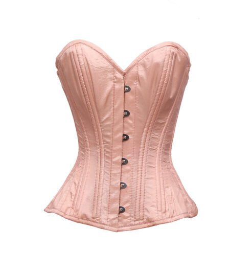 Pink Overbust Waist Trainer Satin Corset