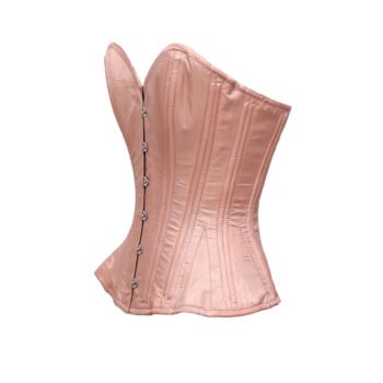 Pink Overbust Waist Trainer Satin Corset