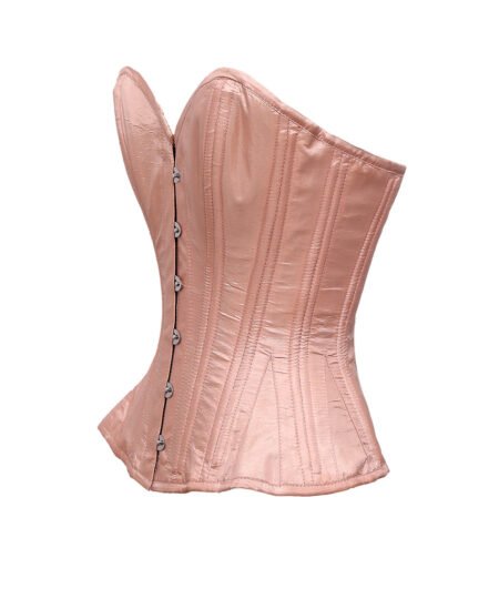 Pink Overbust Waist Trainer Satin Corset