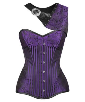 Purple Brocade Gothic Corset with Bolero