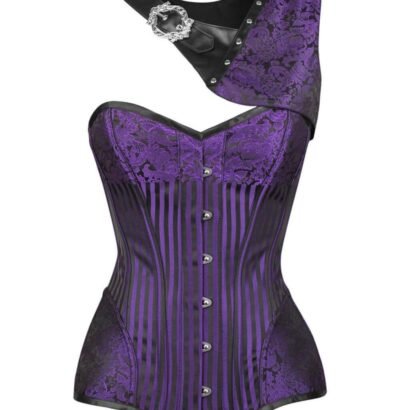 Purple Brocade Gothic Corset with Bolero