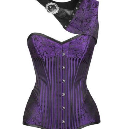Purple Brocade Gothic Corset with Bolero