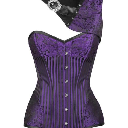 Purple Brocade Gothic Corset with Bolero