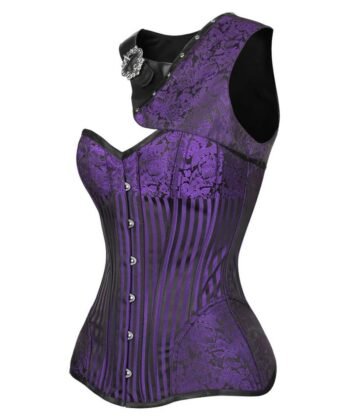 Purple Brocade Gothic Corset with Bolero