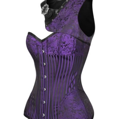 Purple Brocade Gothic Corset with Bolero