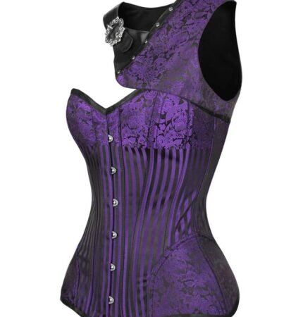 Purple Brocade Gothic Corset with Bolero