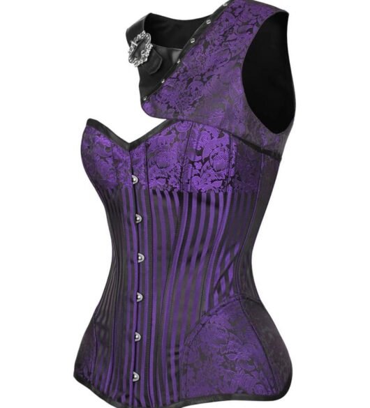 Purple Brocade Gothic Corset with Bolero