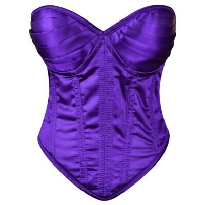 Purple Satin Steel Boned Overbust Corset Top