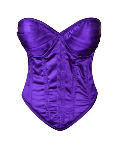 Purple Satin Steel Boned Overbust Corset Top