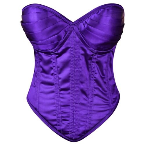 Purple Satin Steel Boned Overbust Corset Top
