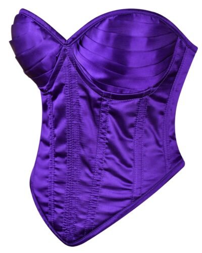 Purple Satin Steel Boned Overbust Corset Top