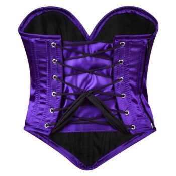 Purple Satin Steel Boned Overbust Corset Top