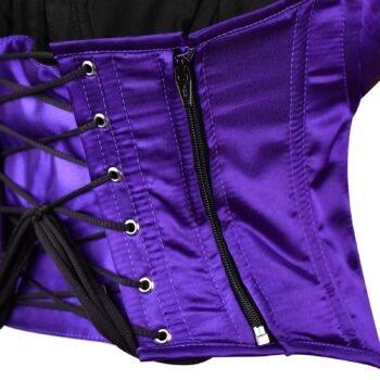 Purple Satin Steel Boned Overbust Corset Top
