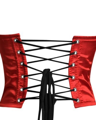 Red Satin Bustier Women Corset Top