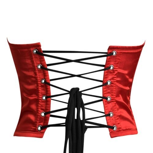 Red Satin Bustier Women Corset Top