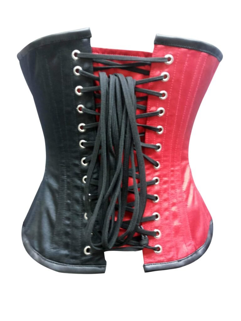 Satin Corset With Leather Belt Waist Trainer