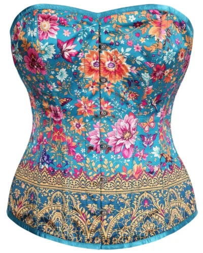 Satin Steel Boned Overbust Corset Top