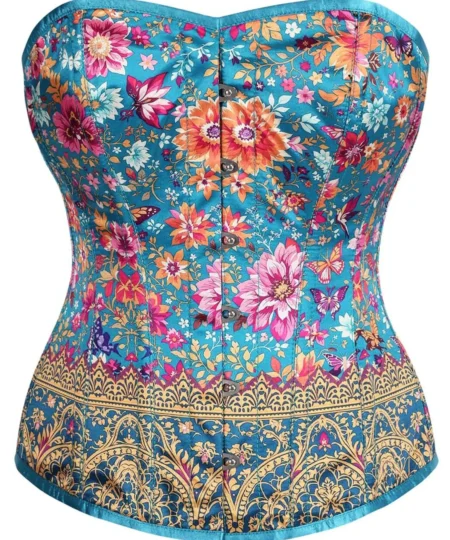 Satin Steel Boned Overbust Corset Top
