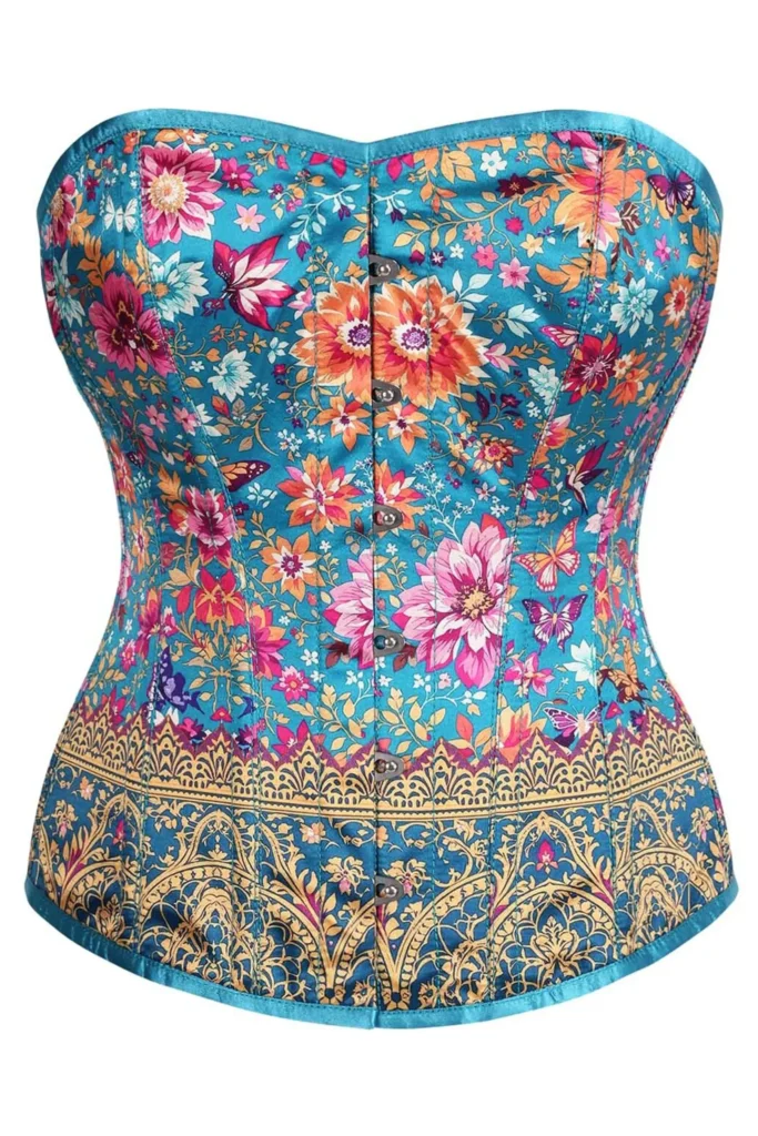 Satin Steel Boned Overbust Corset Top