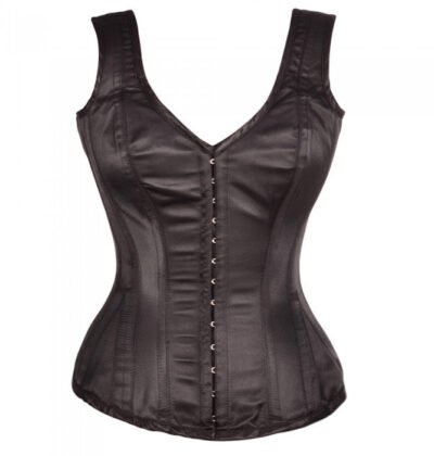Shoulder Straps Overbust Steel Boned Satin Corset
