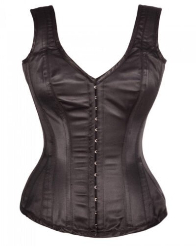 Shoulder Straps Overbust Steel Boned Satin Corset