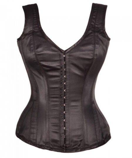 Shoulder Straps Overbust Steel Boned Satin Corset