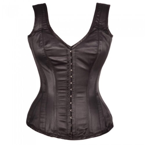 Shoulder Straps Overbust Steel Boned Satin Corset