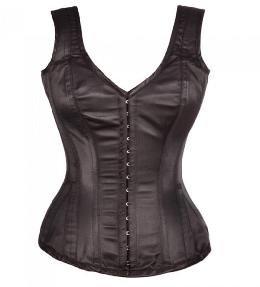 Shoulder Straps Overbust Steel Boned Satin Corset