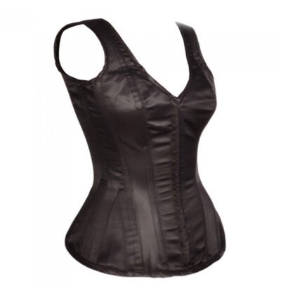 Shoulder Straps Overbust Steel Boned Satin Corset