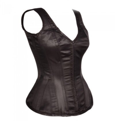 Shoulder Straps Overbust Steel Boned Satin Corset