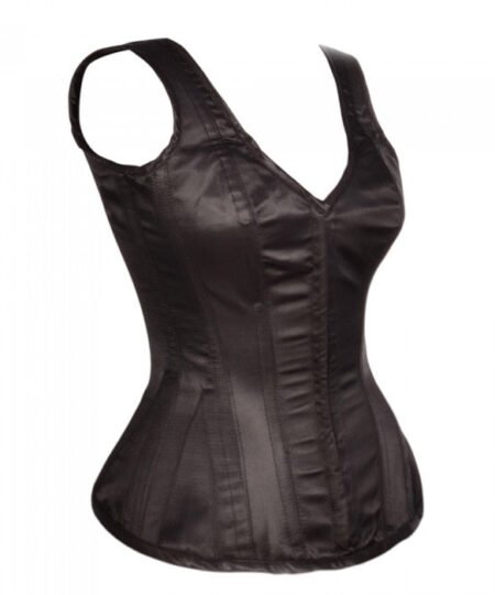 Shoulder Straps Overbust Steel Boned Satin Corset