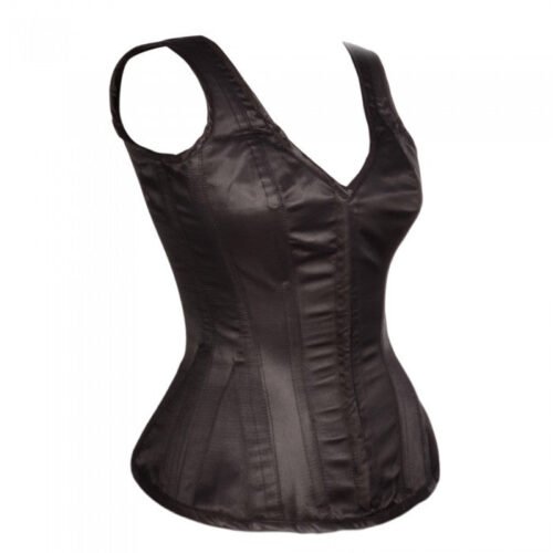 Shoulder Straps Overbust Steel Boned Satin Corset