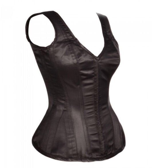 Shoulder Straps Overbust Steel Boned Satin Corset