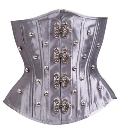 Silver Satin Waist Training Underbust Corset