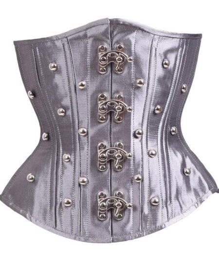 Silver Satin Waist Training Underbust Corset