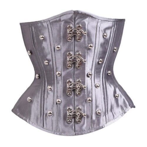 Silver Satin Waist Training Underbust Corset