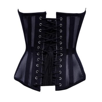 Steel Boned Strapless Mesh Waist Trainer Corset