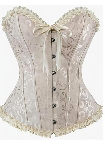 Elegant Lace Corset with Satin Ribbons