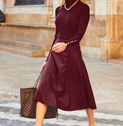 Burgundy Skirt & Top Set for Women