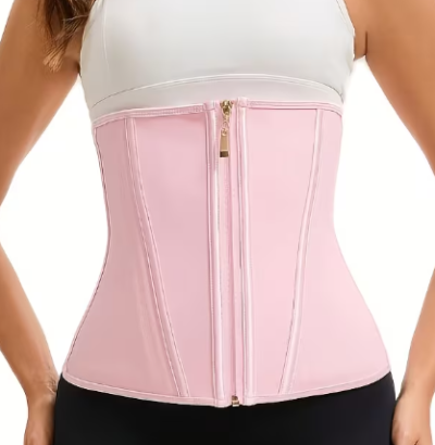 hourglass waist trainer corset slimming shapewear for women with zipper and hook closure