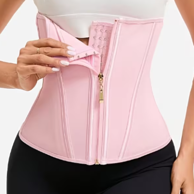 hourglass waist trainer corset slimming shapewear for women with zipper and hook closure