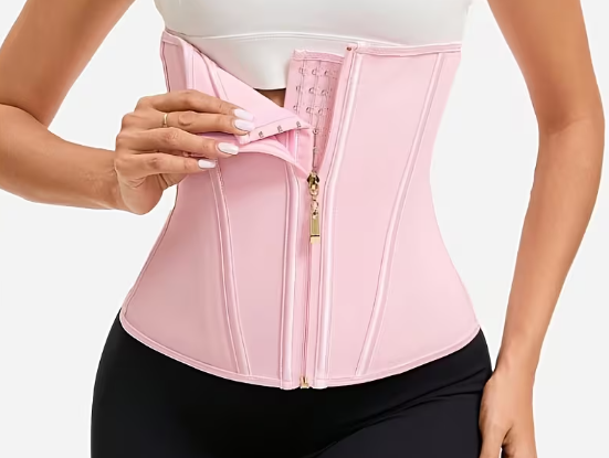 hourglass waist trainer corset slimming shapewear for women with zipper and hook closure